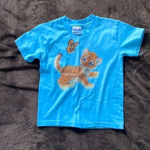 🐋Whale Sale🐋 Tiger Cub with Butterfly Children’s Short Sleeve T-Shirt